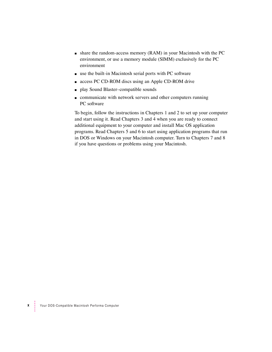 Apple Mac Performa 640 series User Manual | Page 10 / 196