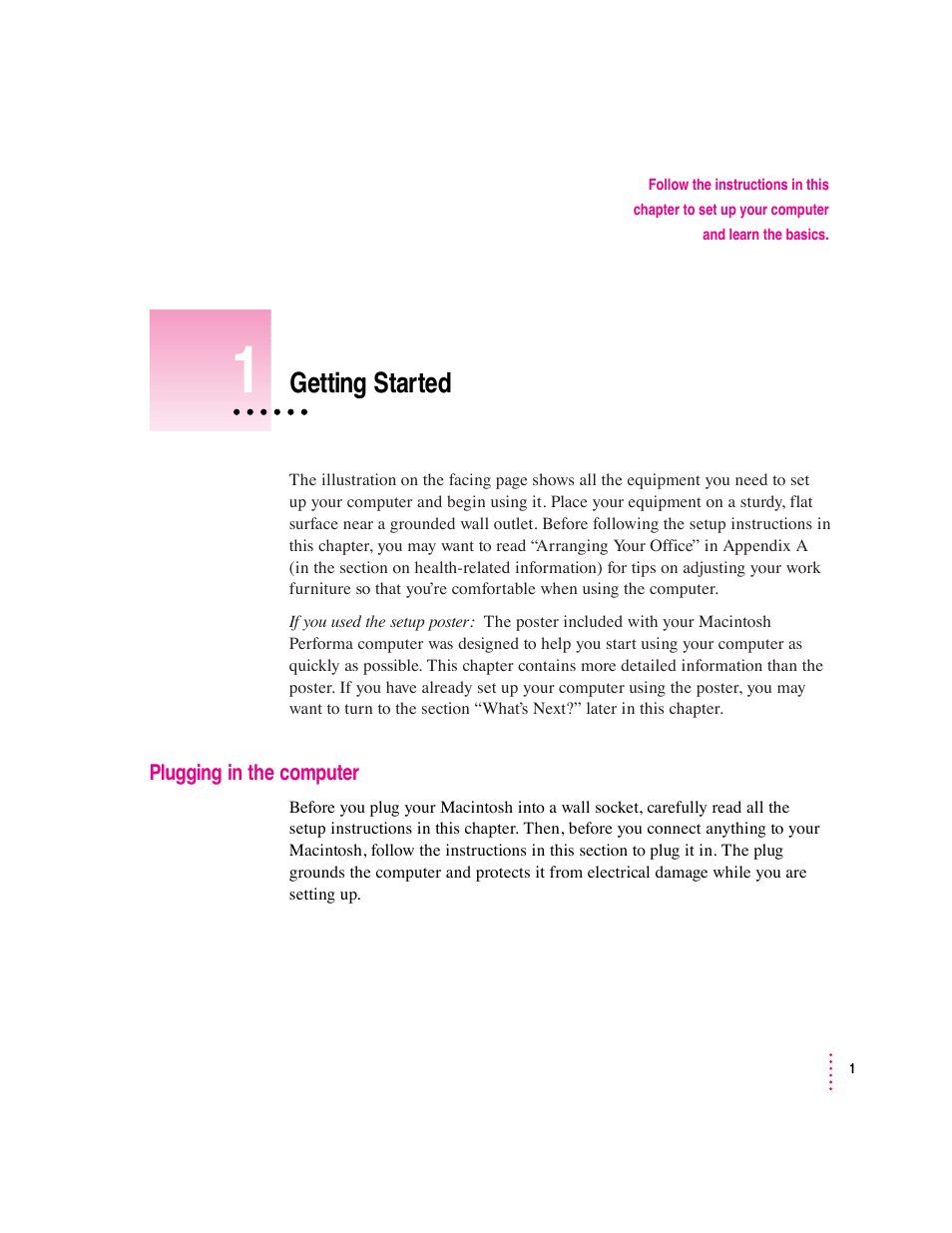 Getting started | Apple Mac Performa 640 series User Manual | Page 12 / 196