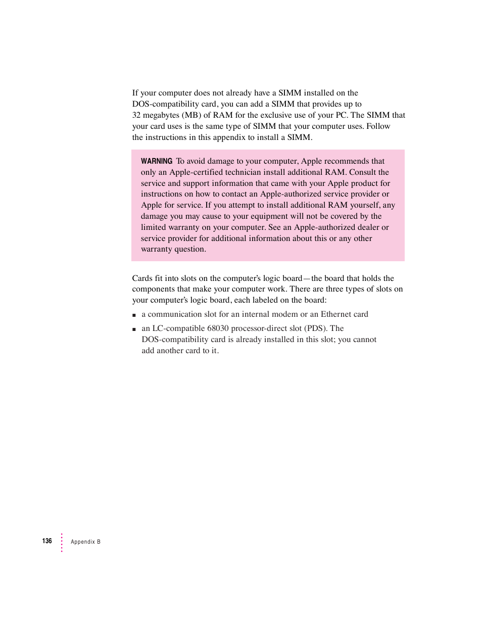 Apple Mac Performa 640 series User Manual | Page 144 / 196