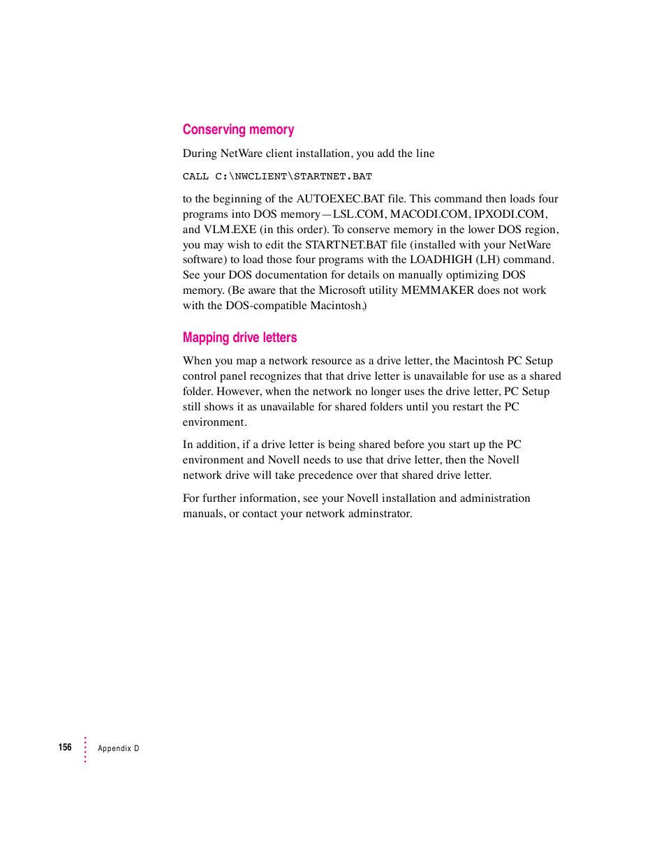 Mapping drive letters | Apple Mac Performa 640 series User Manual | Page 164 / 196
