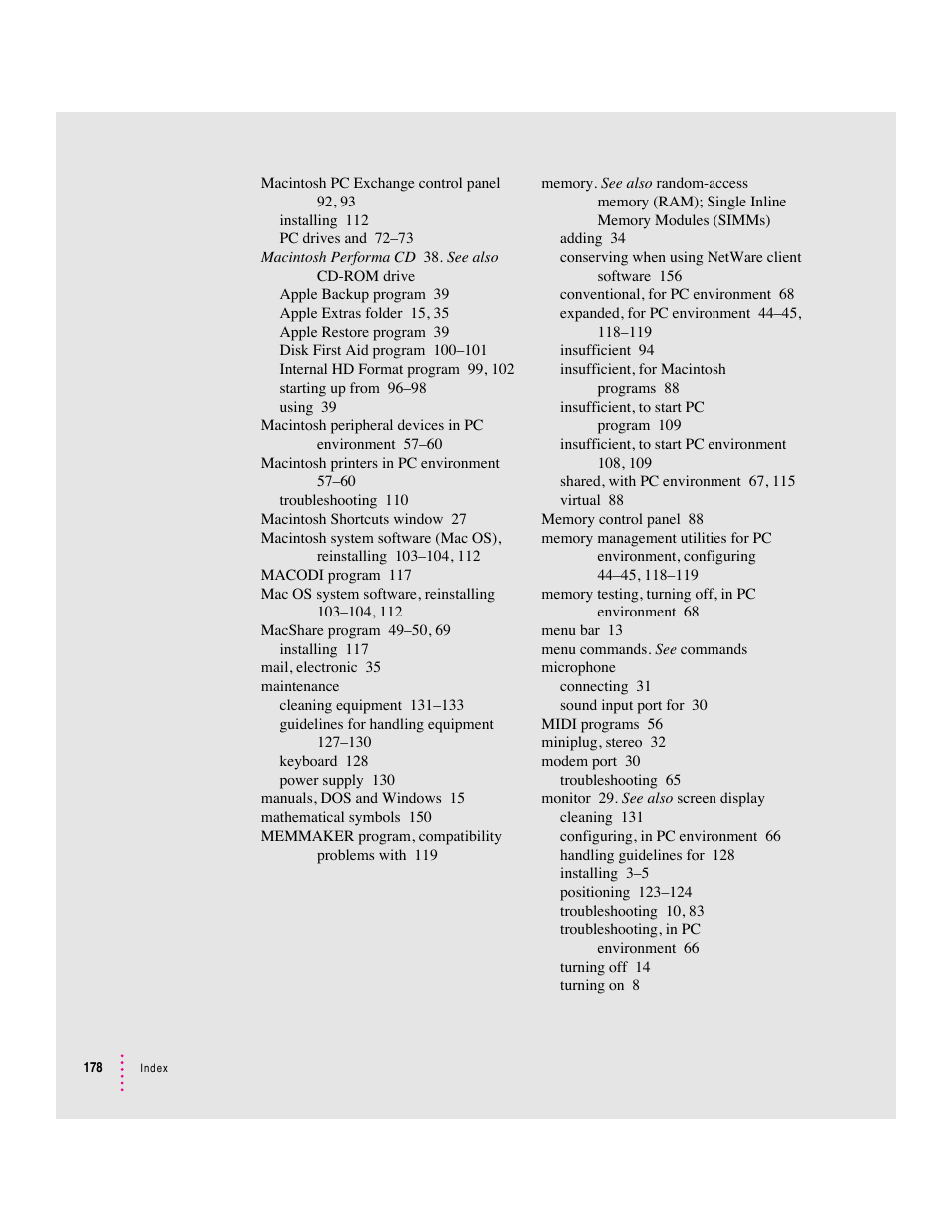 Apple Mac Performa 640 series User Manual | Page 186 / 196