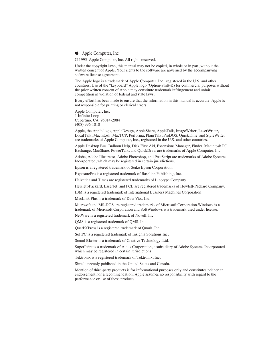 Apple Mac Performa 640 series User Manual | Page 2 / 196
