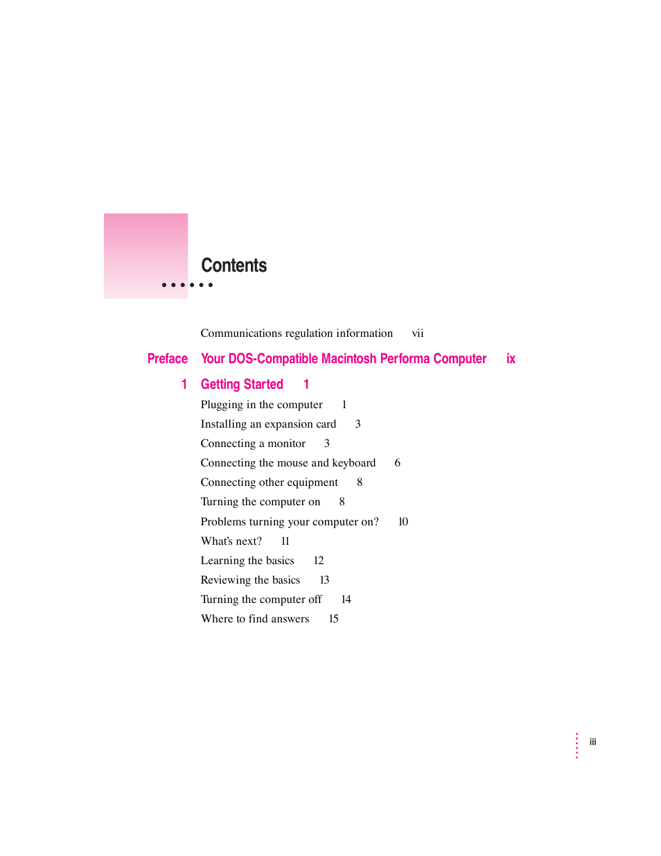 Apple Mac Performa 640 series User Manual | Page 3 / 196