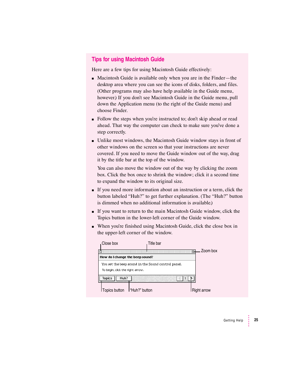 Tips for using macintosh guide | Apple Mac Performa 640 series User Manual | Page 35 / 196