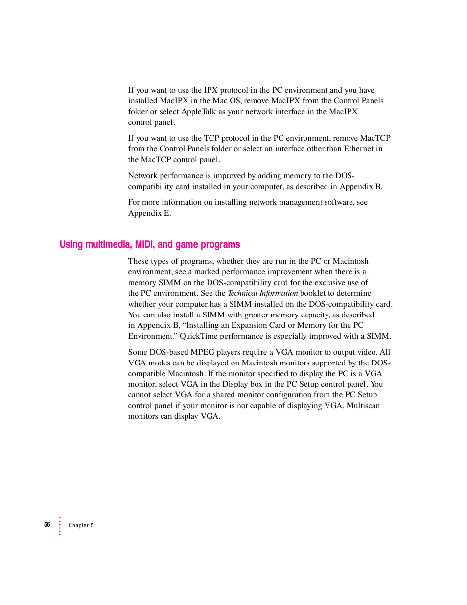 Using multimedia, midi, and game programs | Apple Mac Performa 640 series User Manual | Page 65 / 196