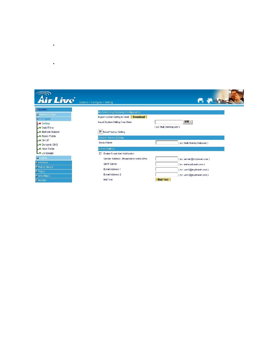 Restoring factory default settings | AirLive RS-1200 User Manual | Page 19 / 234