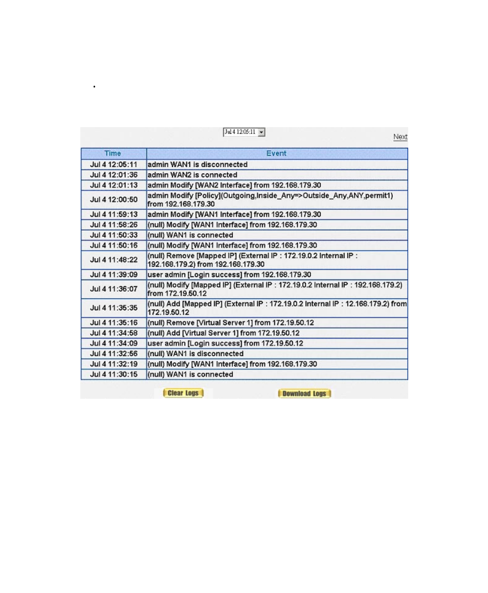 Event log | AirLive RS-1200 User Manual | Page 201 / 234