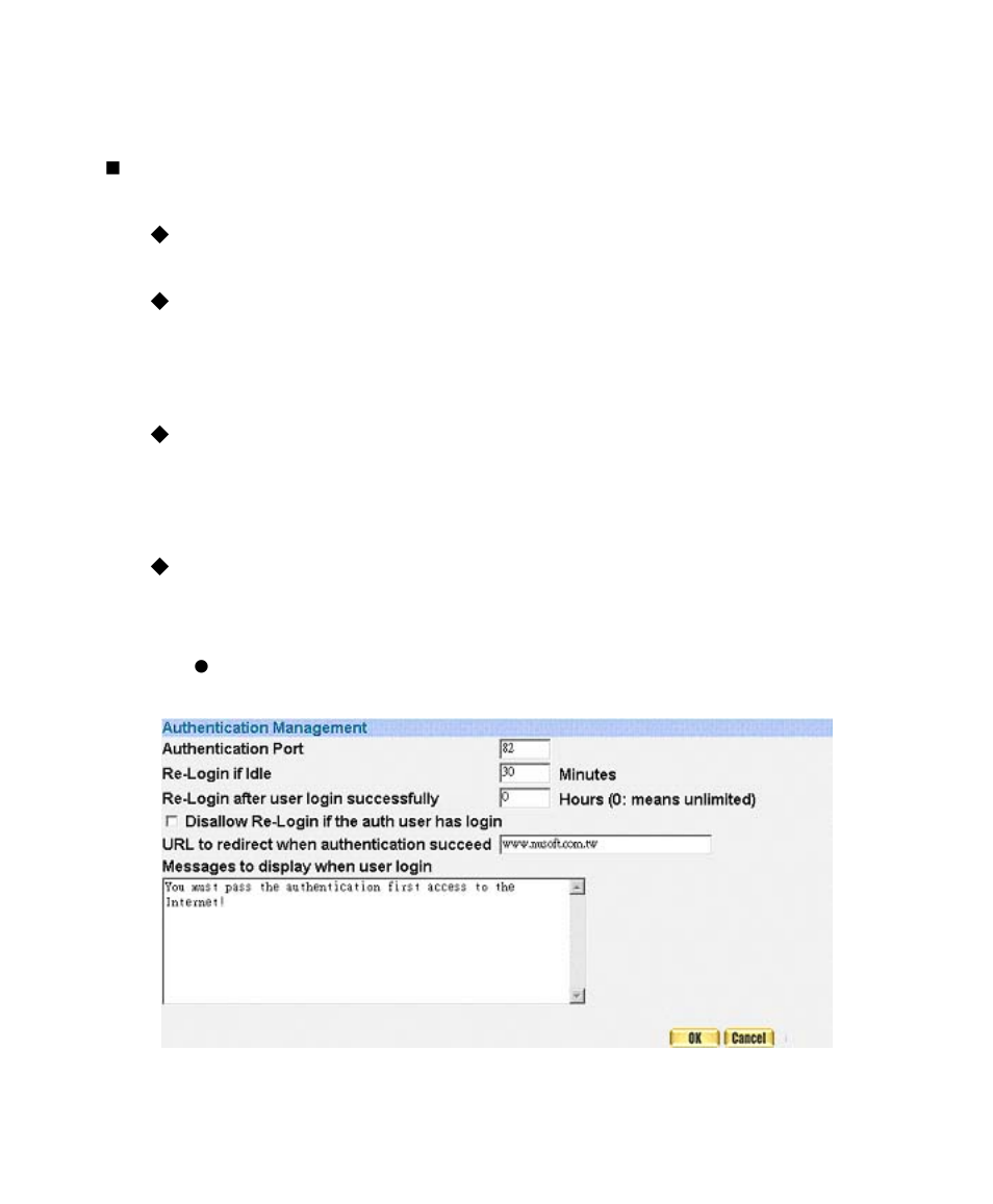 Define the required fields of authentication | AirLive RS-1200 User Manual | Page 82 / 234