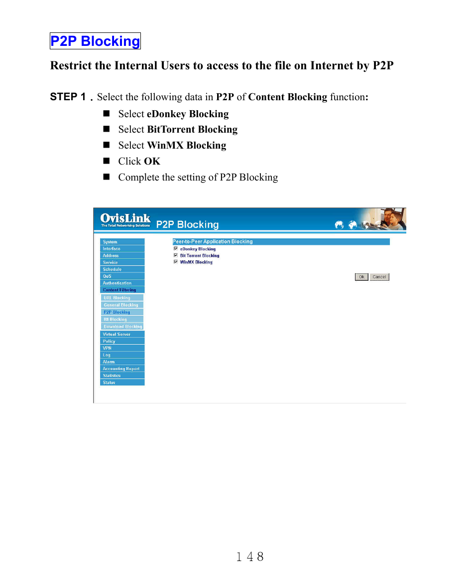 P2p blocking | AirLive RS-2000 User Manual | Page 149 / 363