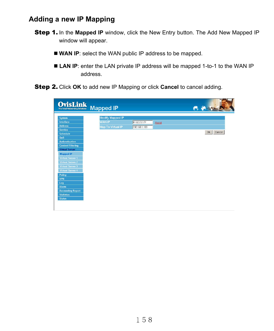 Adding a new ip mapping | AirLive RS-2000 User Manual | Page 159 / 363