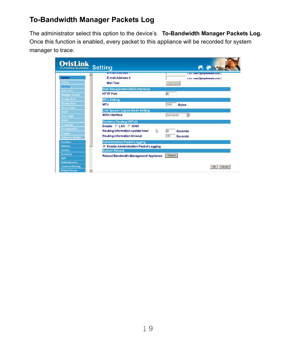 To-bandwidth manager packets log | AirLive RS-2000 User Manual | Page 20 / 363