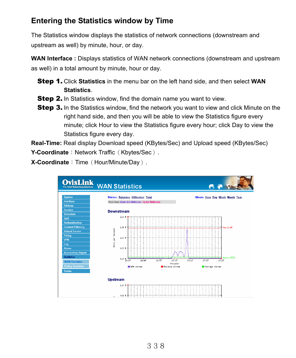 Entering the statistics window by time | AirLive RS-2000 User Manual | Page 339 / 363