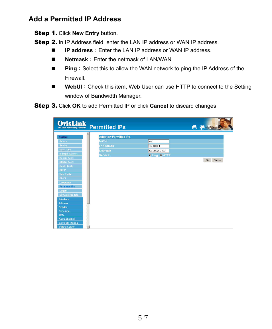 Add a permitted ip address | AirLive RS-2000 User Manual | Page 58 / 363