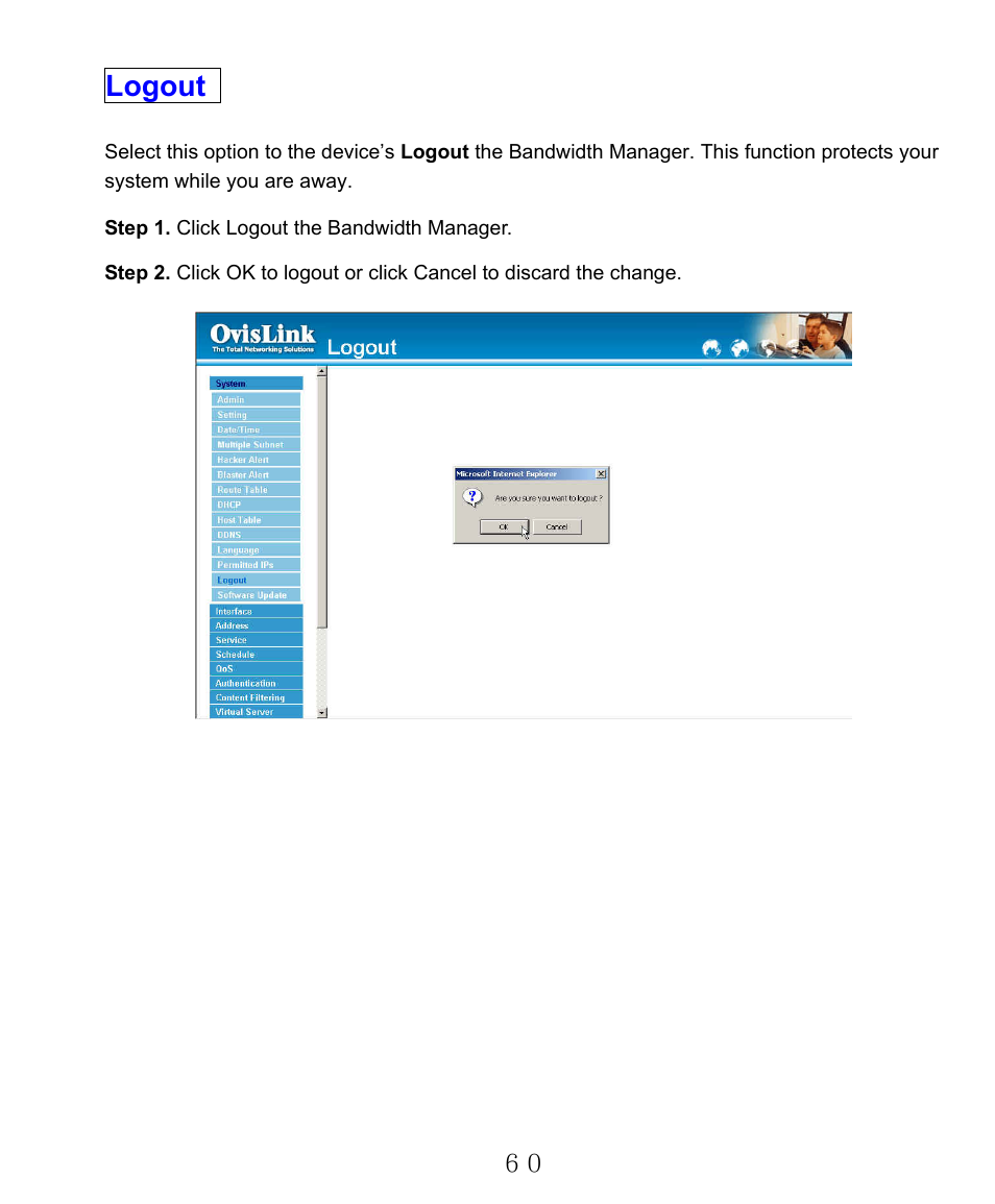 Logout | AirLive RS-2000 User Manual | Page 61 / 363