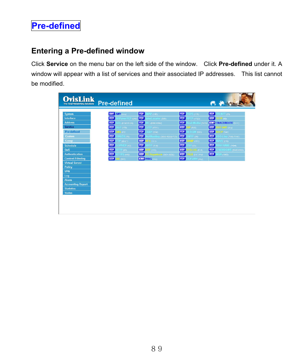 Pre-defined | AirLive RS-2000 User Manual | Page 90 / 363