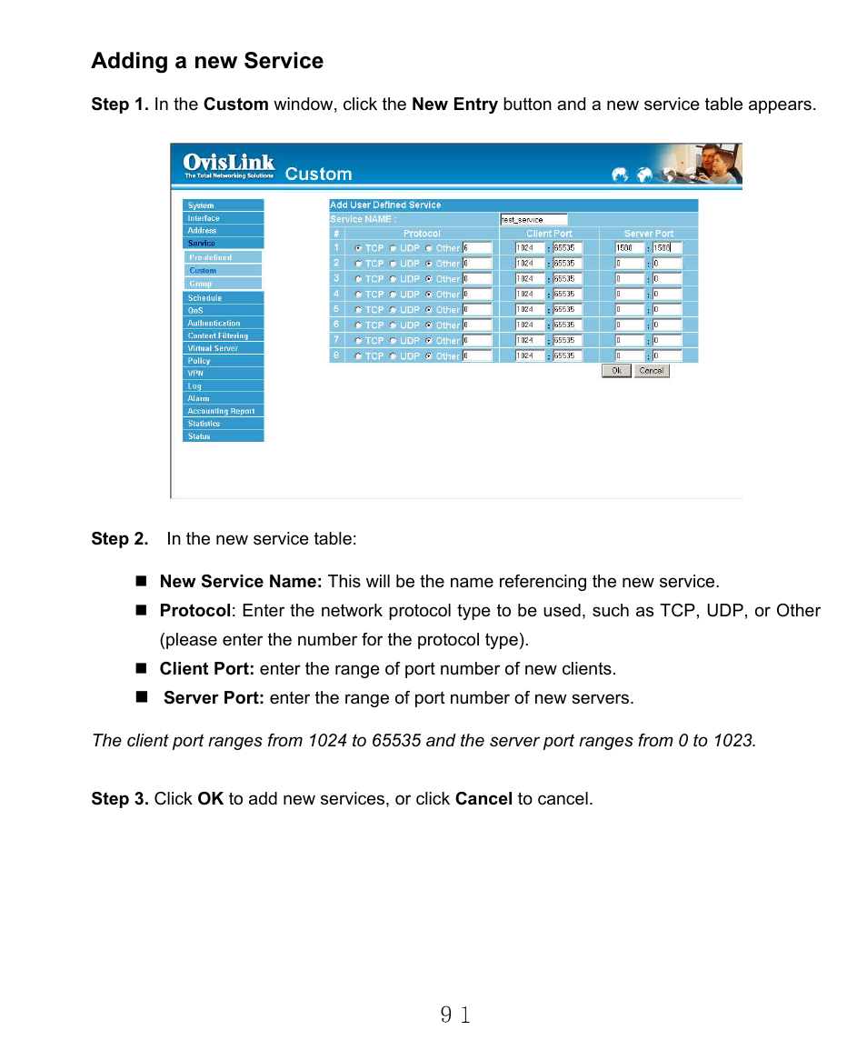 Adding a new service | AirLive RS-2000 User Manual | Page 92 / 363