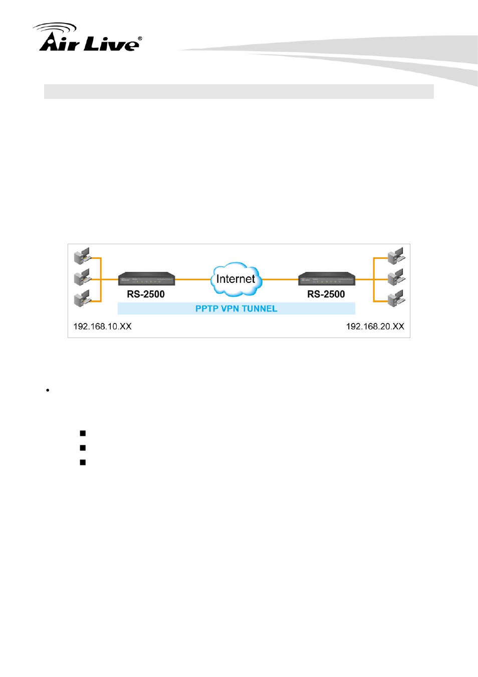 4 pptp vpn - office to office | AirLive RS-2500 User Manual | Page 139 / 247