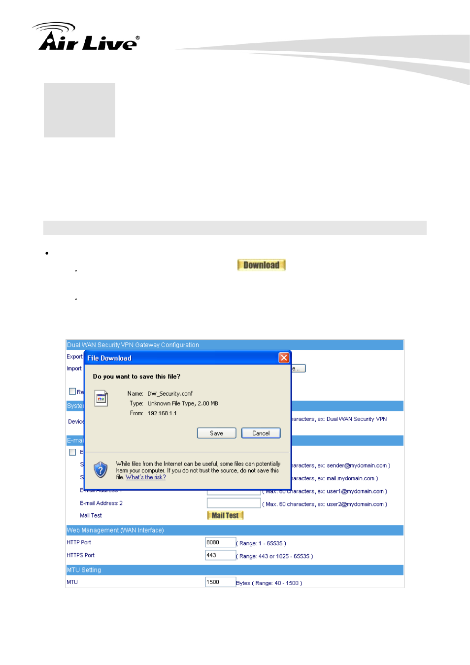 Configure, 1 setting | AirLive RS-2500 User Manual | Page 29 / 247