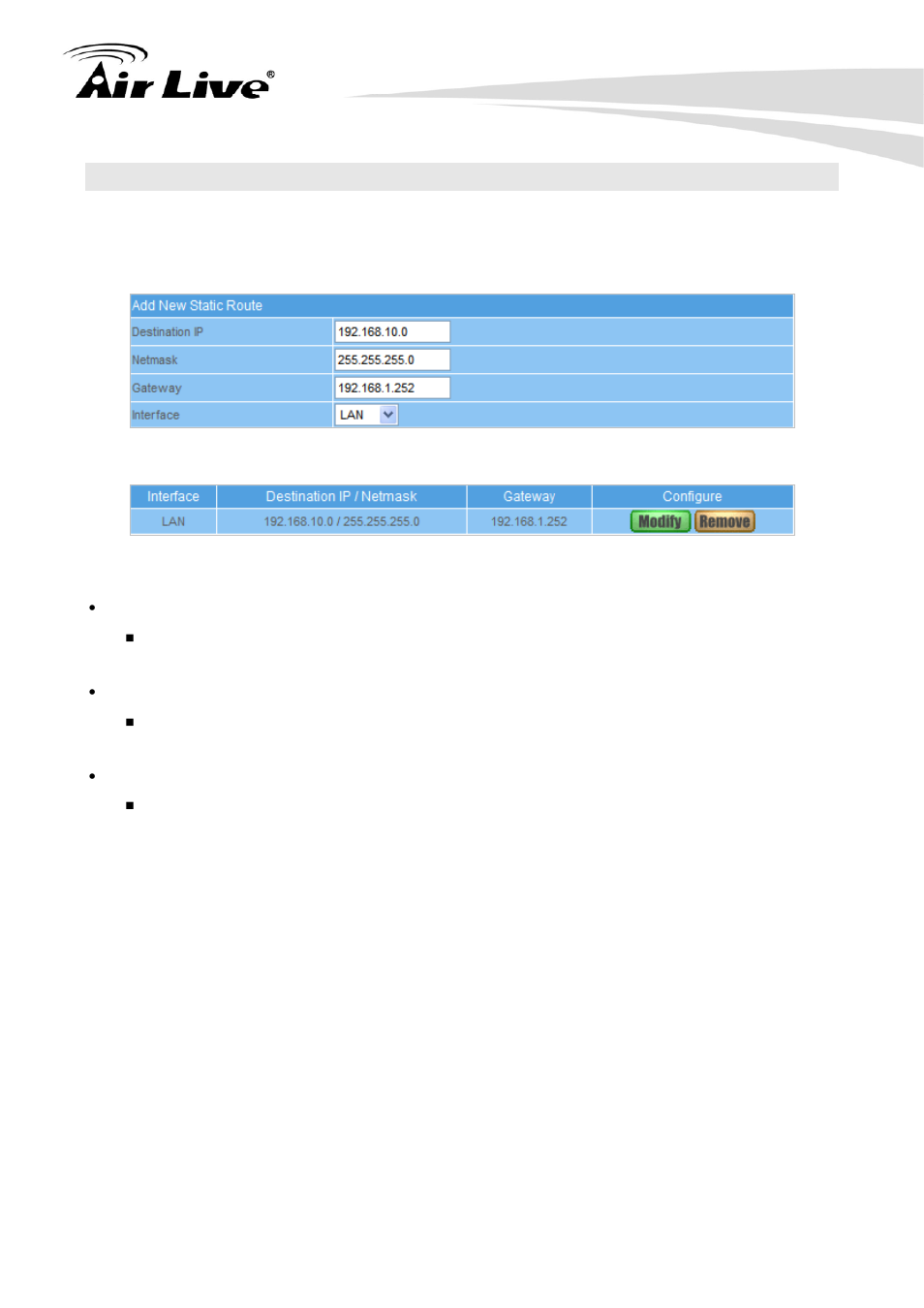 4 route table | AirLive RS-2500 User Manual | Page 38 / 247