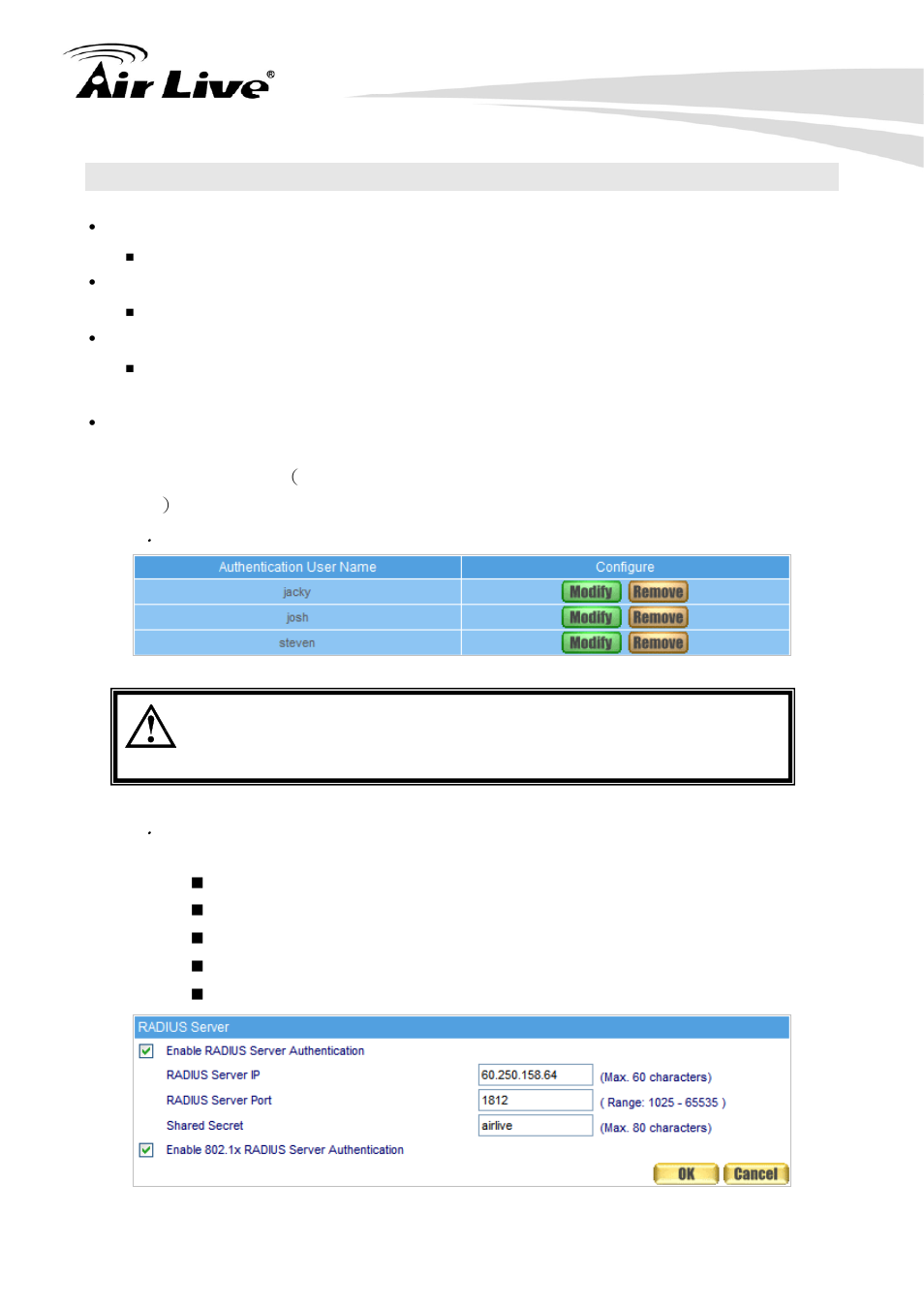 2 auth user | AirLive RS-2500 User Manual | Page 76 / 247