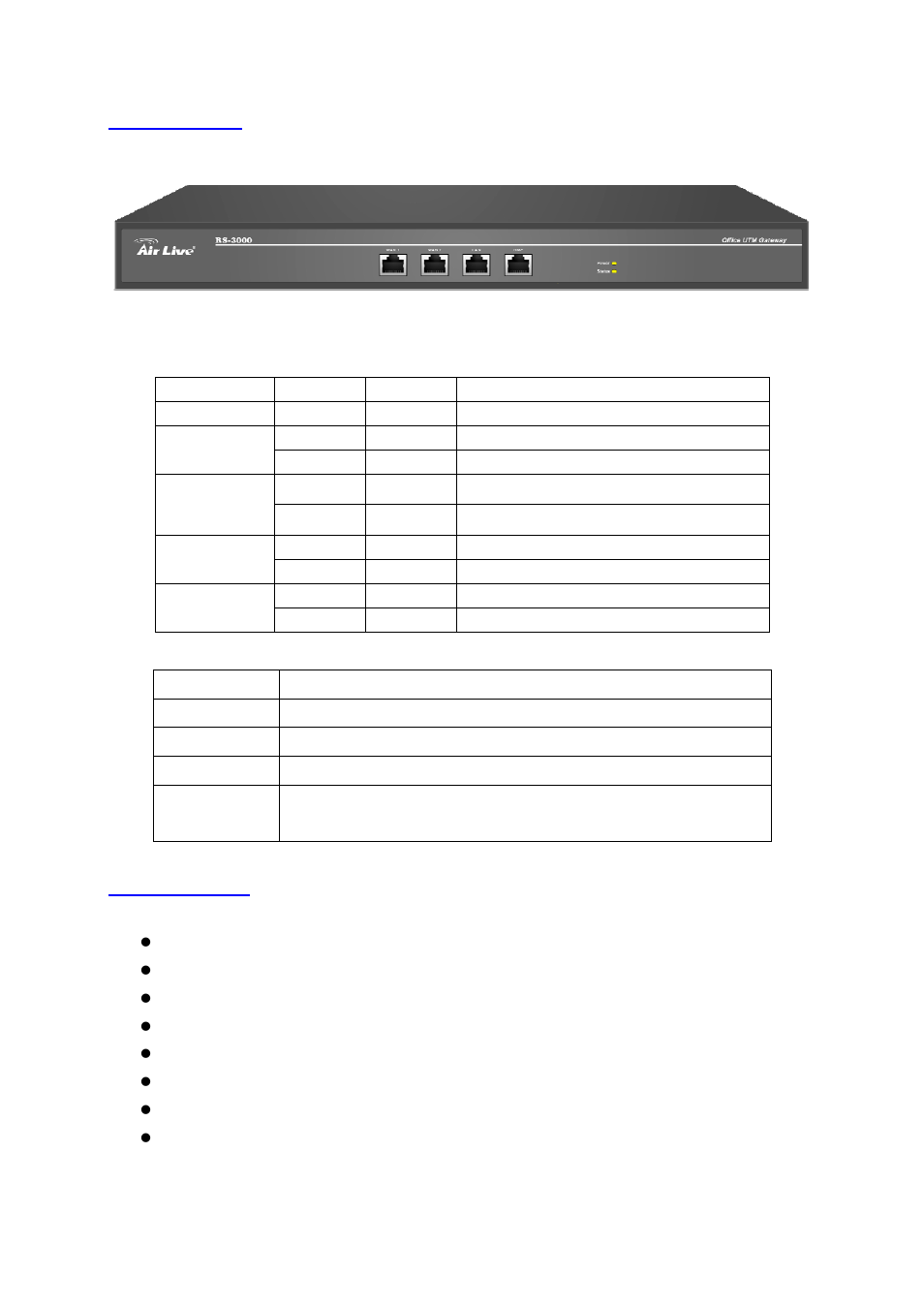 2 front panel, 3 packing list | AirLive RS-3000 User Manual | Page 7 / 272