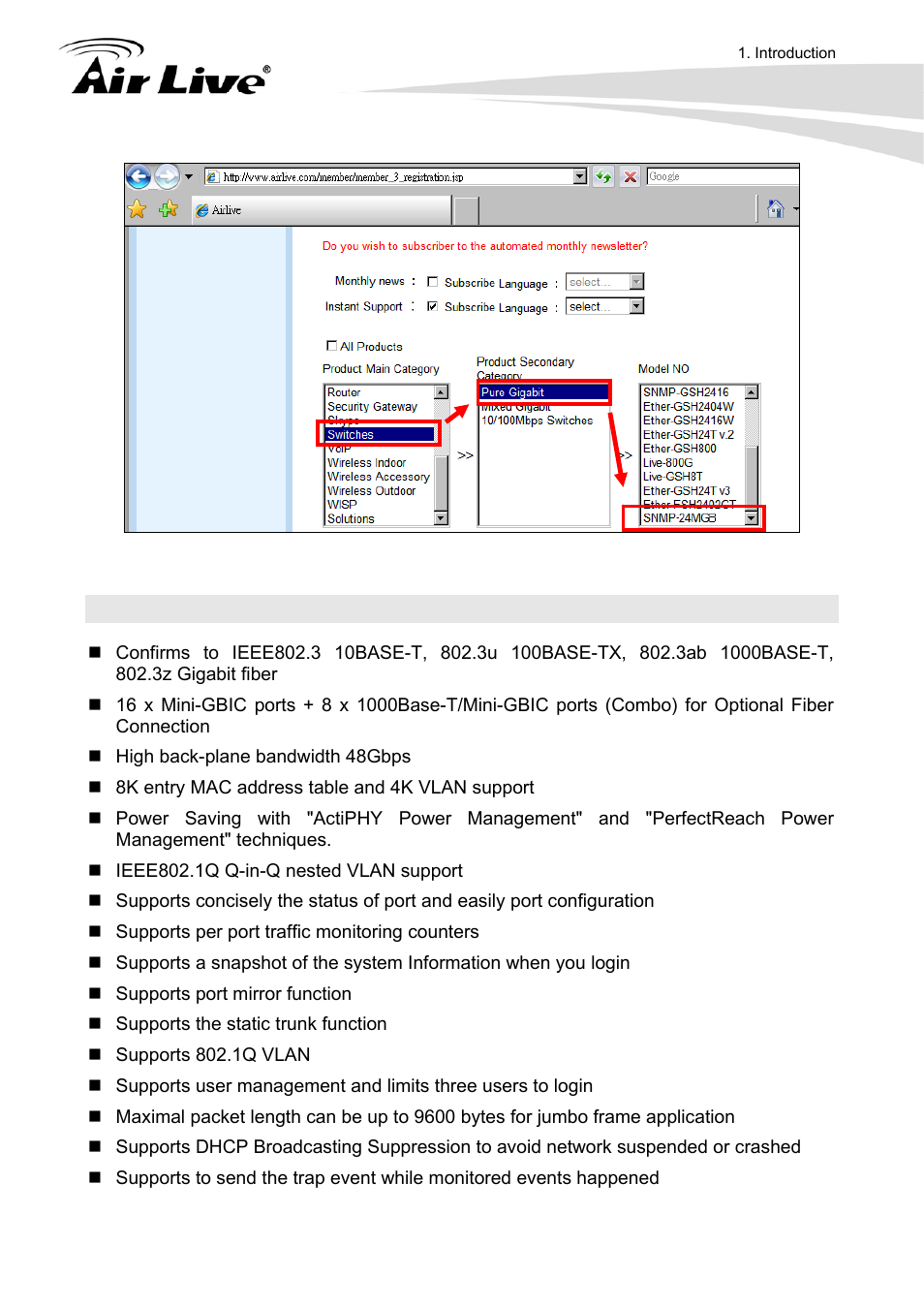 4 features | AirLive SNMP-24MGB User Manual | Page 10 / 325