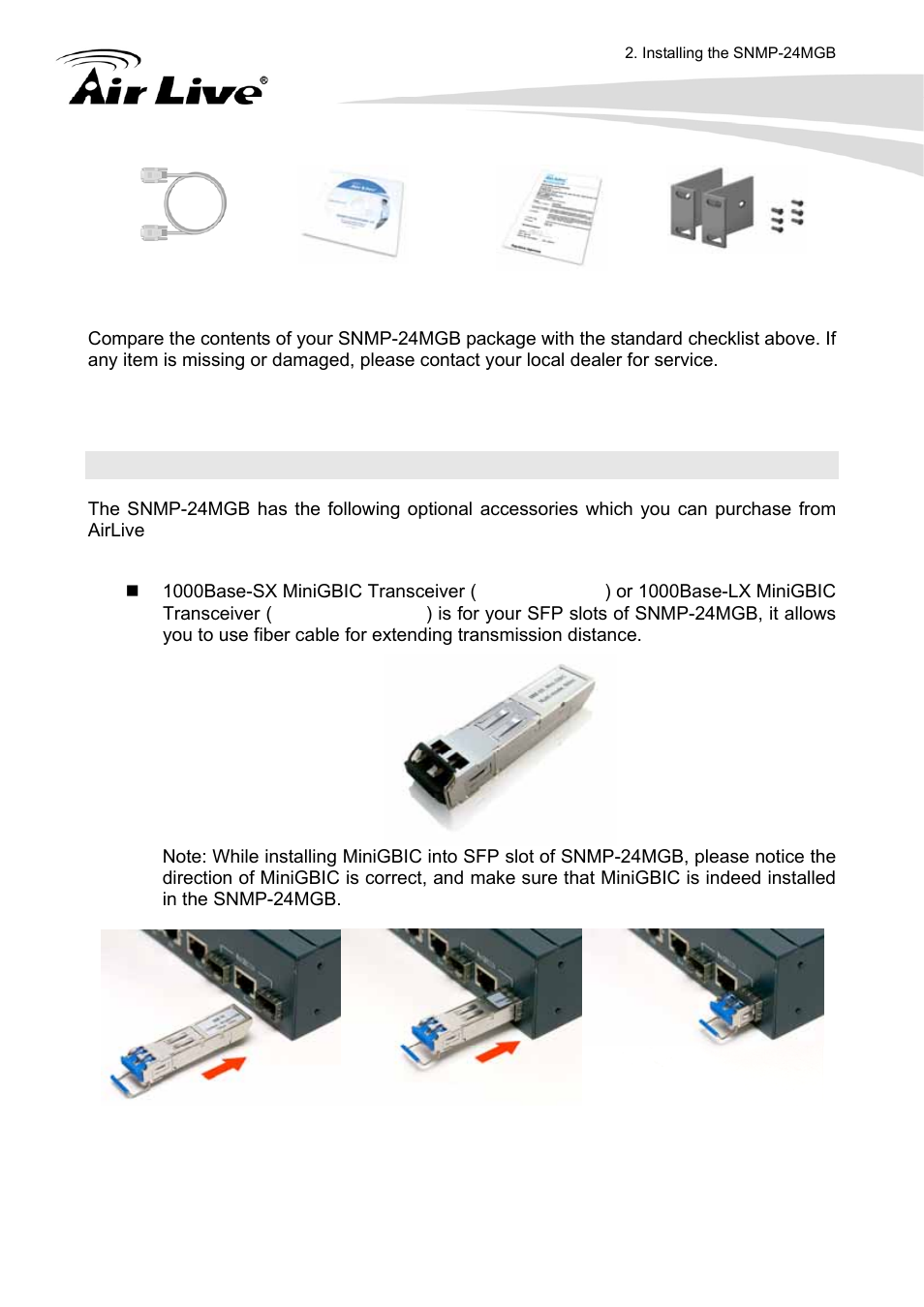 4 optional accessories | AirLive SNMP-24MGB User Manual | Page 13 / 325