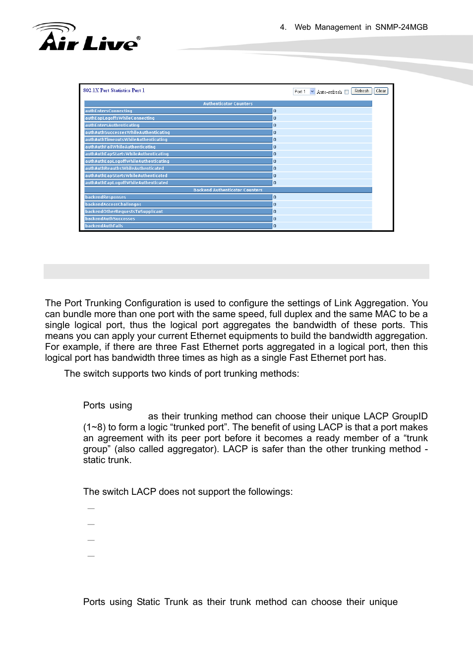 12 trunking configuration | AirLive SNMP-24MGB User Manual | Page 146 / 325