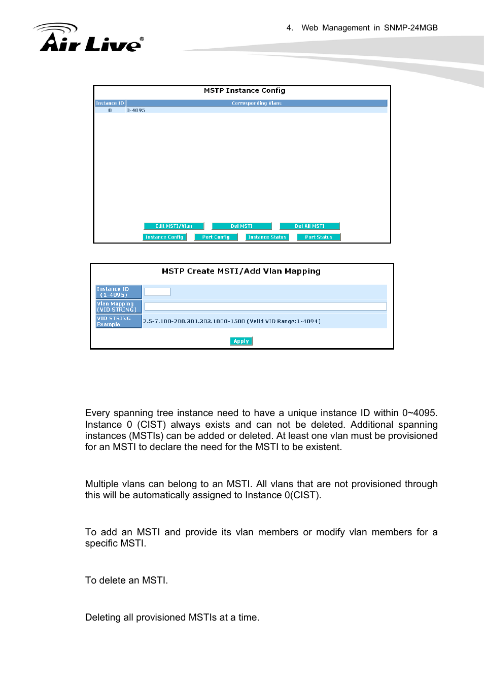 AirLive SNMP-24MGB User Manual | Page 160 / 325