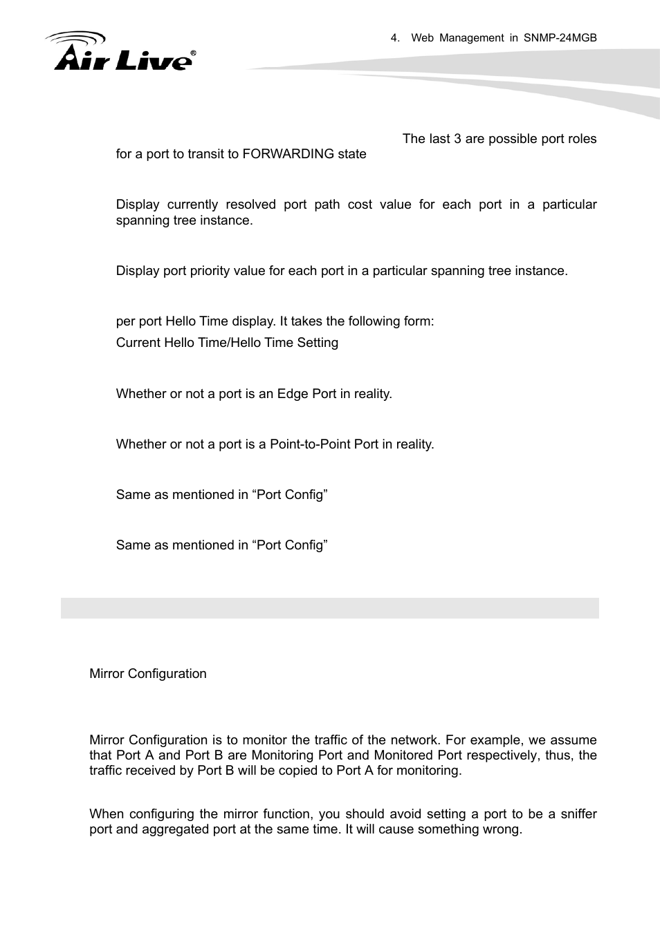 15 mirror | AirLive SNMP-24MGB User Manual | Page 166 / 325