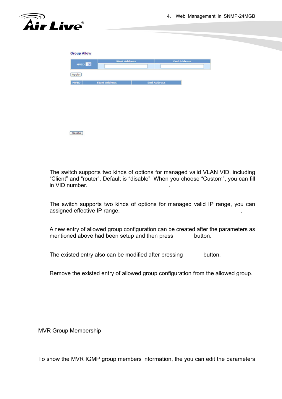 8 mvr group membership | AirLive SNMP-24MGB User Manual | Page 175 / 325