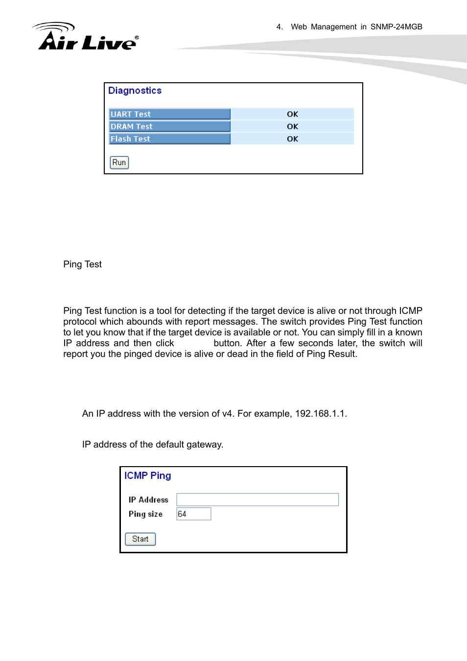 2 ping | AirLive SNMP-24MGB User Manual | Page 187 / 325