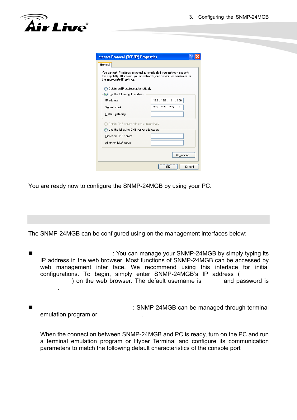 3 management interface | AirLive SNMP-24MGB User Manual | Page 19 / 325