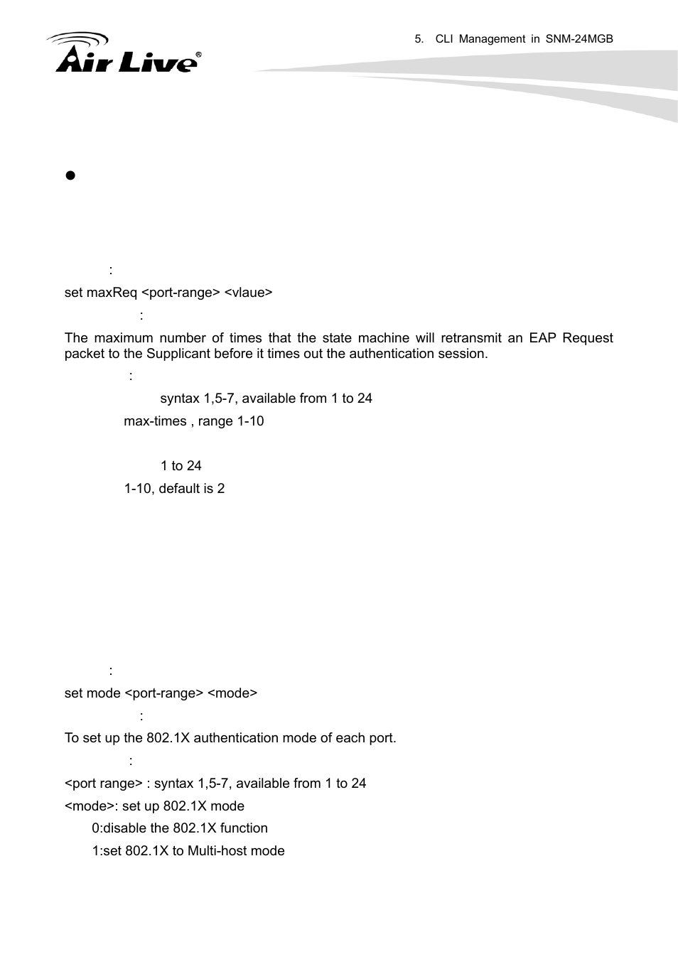 2 local command of cli | AirLive SNMP-24MGB User Manual | Page 200 / 325