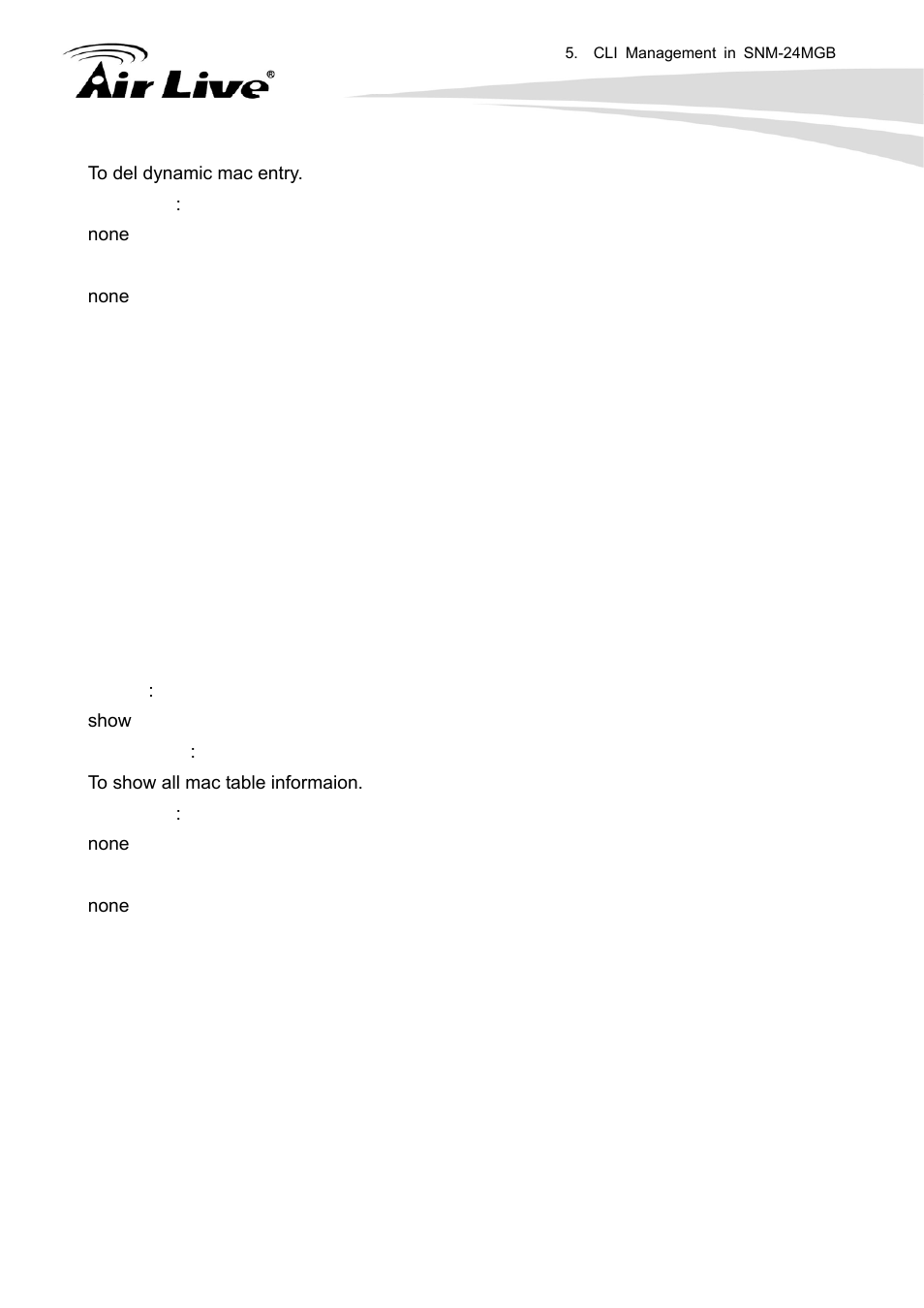 Show, Maintenance | AirLive SNMP-24MGB User Manual | Page 244 / 325