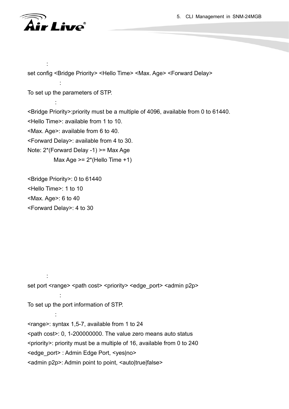 Set port | AirLive SNMP-24MGB User Manual | Page 295 / 325