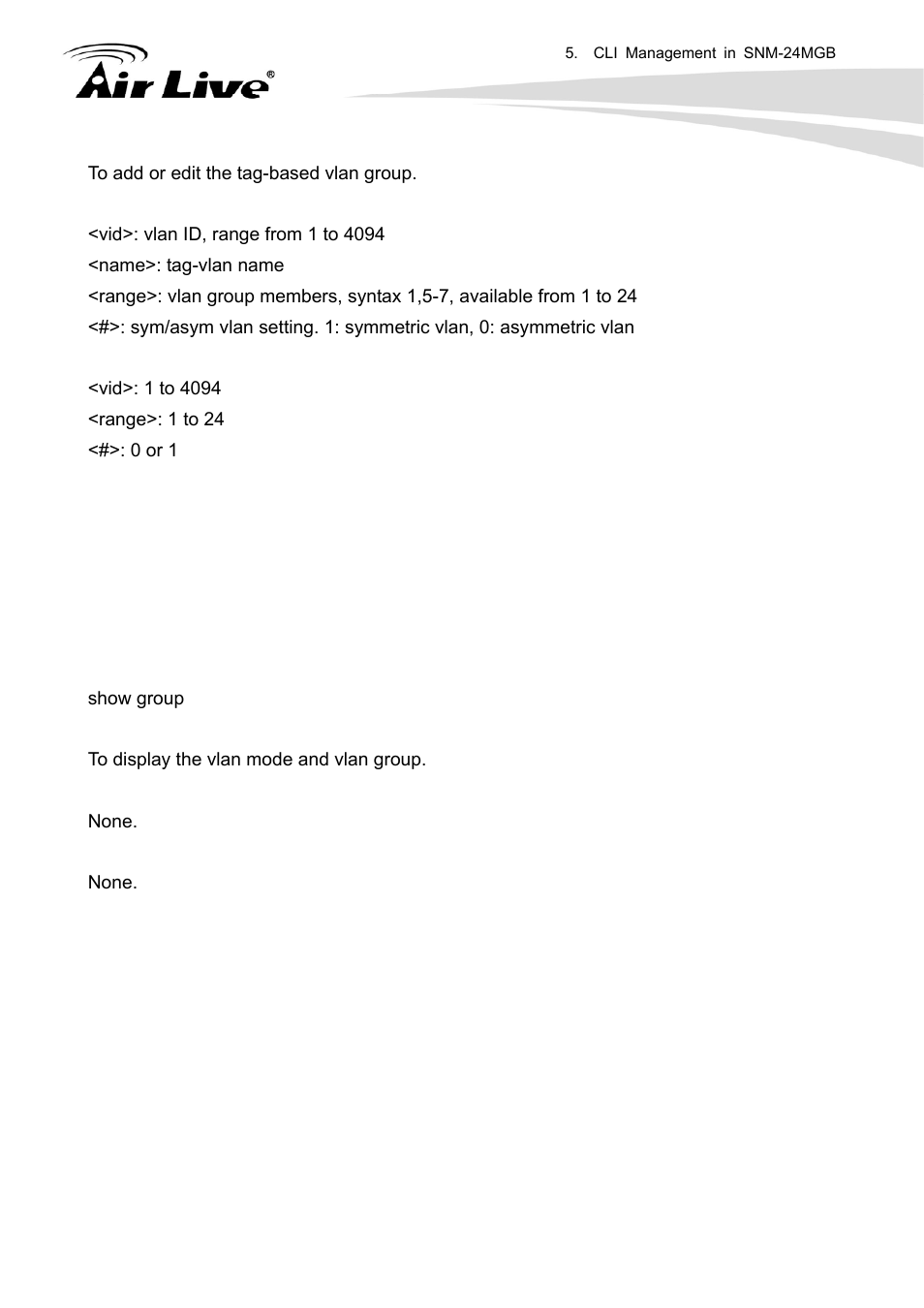 Show group | AirLive SNMP-24MGB User Manual | Page 314 / 325