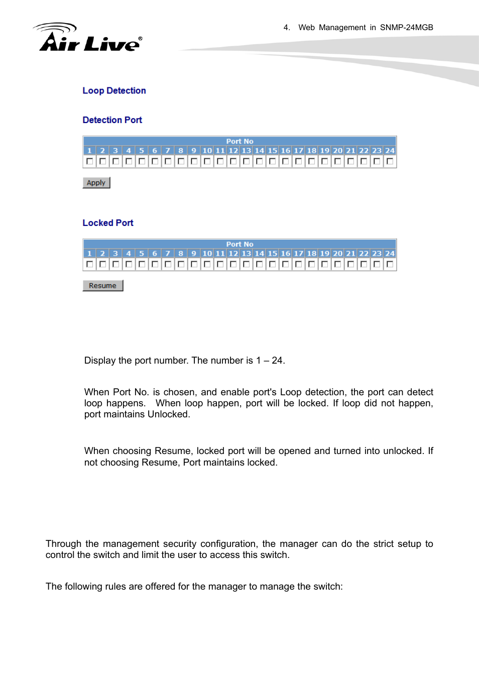 6 management policy | AirLive SNMP-24MGB User Manual | Page 35 / 325