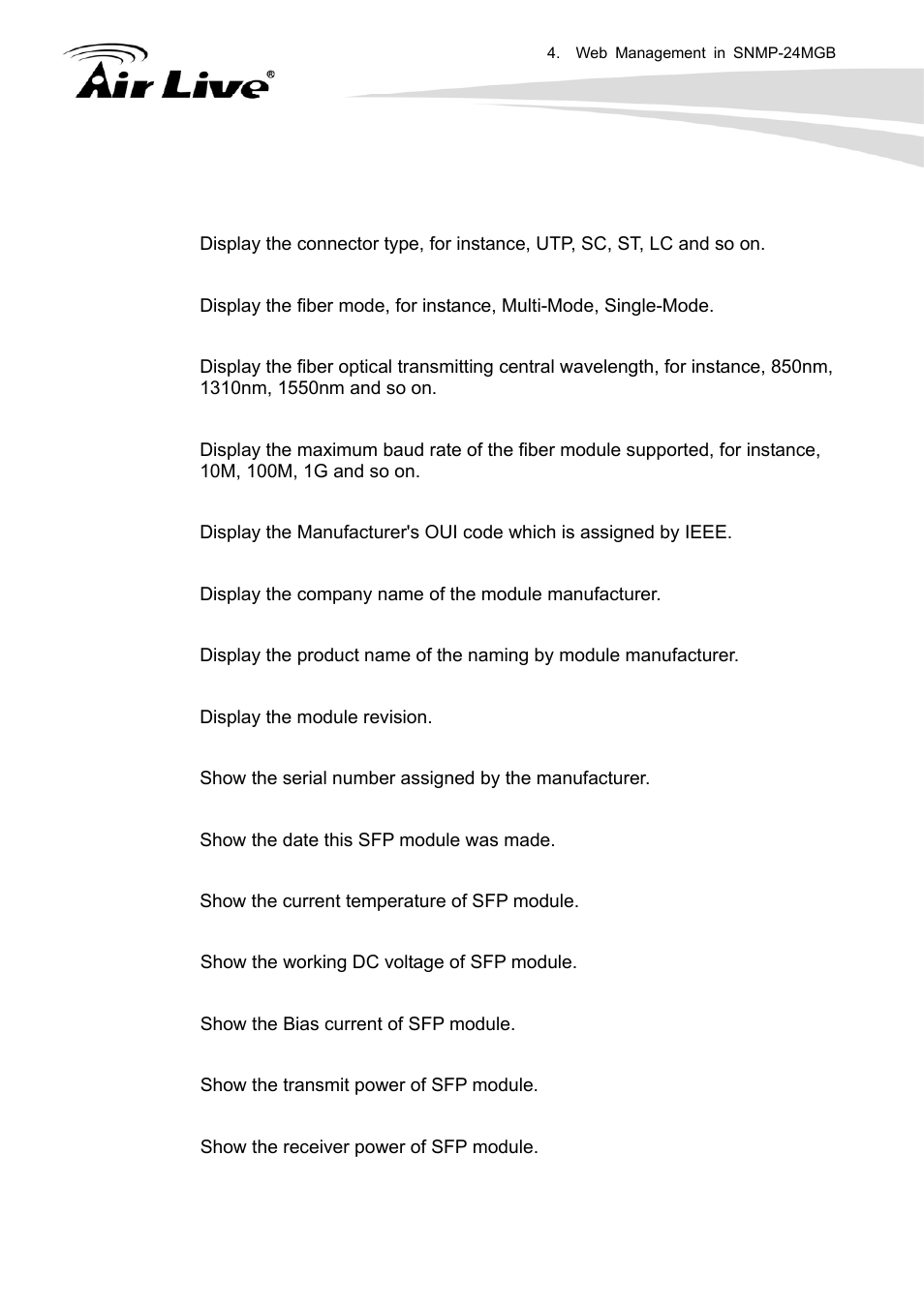 AirLive SNMP-24MGB User Manual | Page 46 / 325