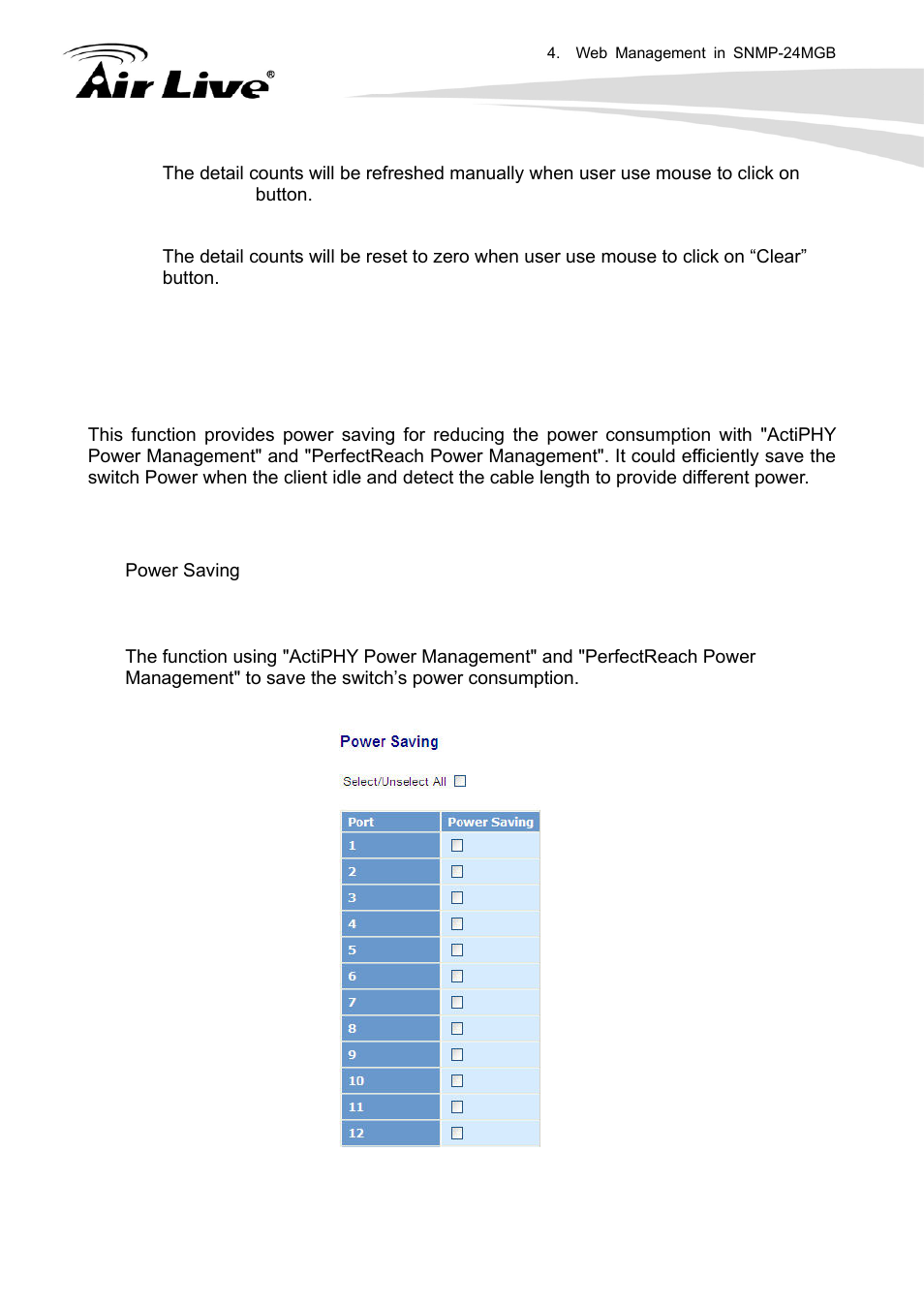 5 power saving | AirLive SNMP-24MGB User Manual | Page 52 / 325