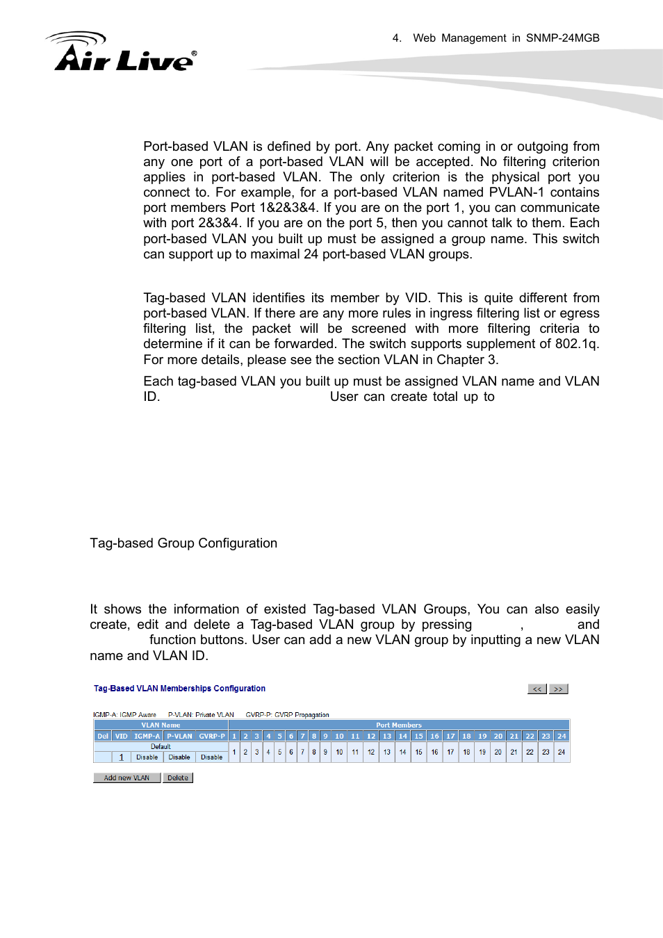 2 tag-based group | AirLive SNMP-24MGB User Manual | Page 54 / 325