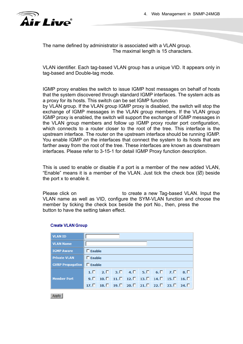 AirLive SNMP-24MGB User Manual | Page 55 / 325