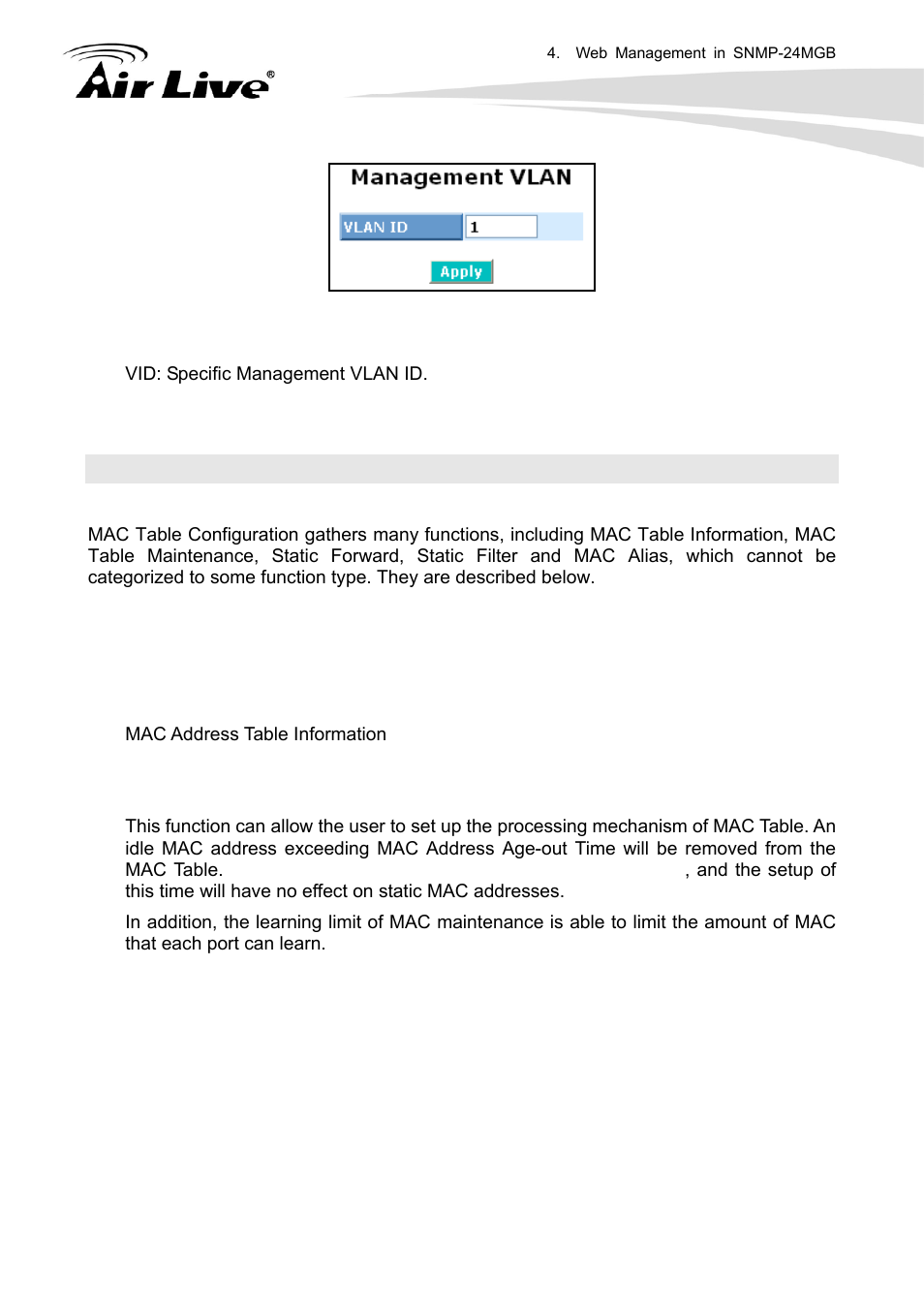 5 mac, 1 mac address table | AirLive SNMP-24MGB User Manual | Page 61 / 325