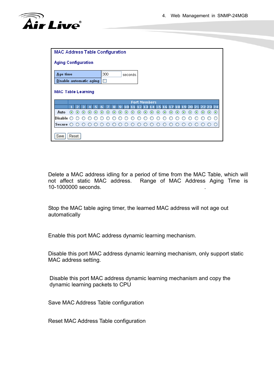 AirLive SNMP-24MGB User Manual | Page 62 / 325