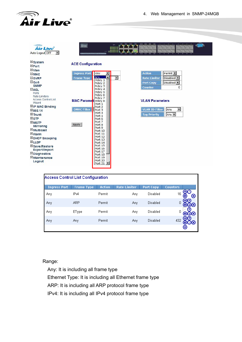 AirLive SNMP-24MGB User Manual | Page 98 / 325