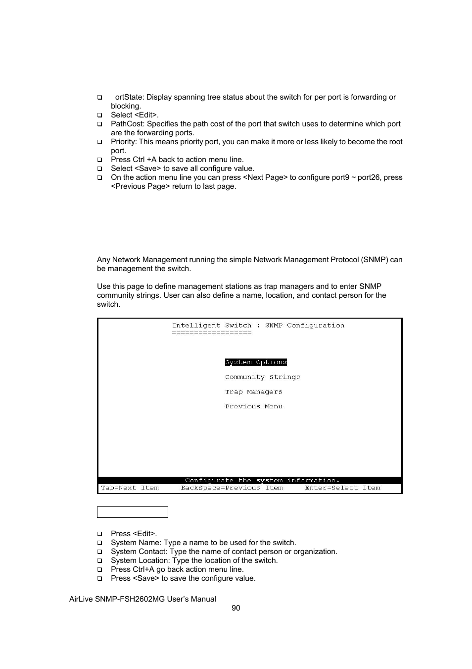 Snmp | AirLive SNMP-FSH2602MG User Manual | Page 102 / 137