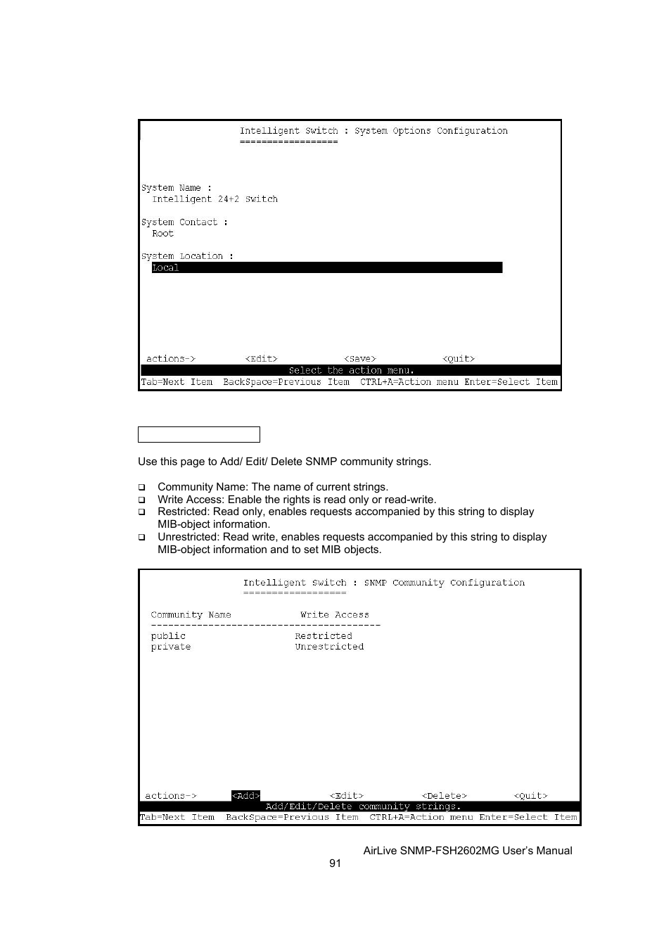 AirLive SNMP-FSH2602MG User Manual | Page 103 / 137