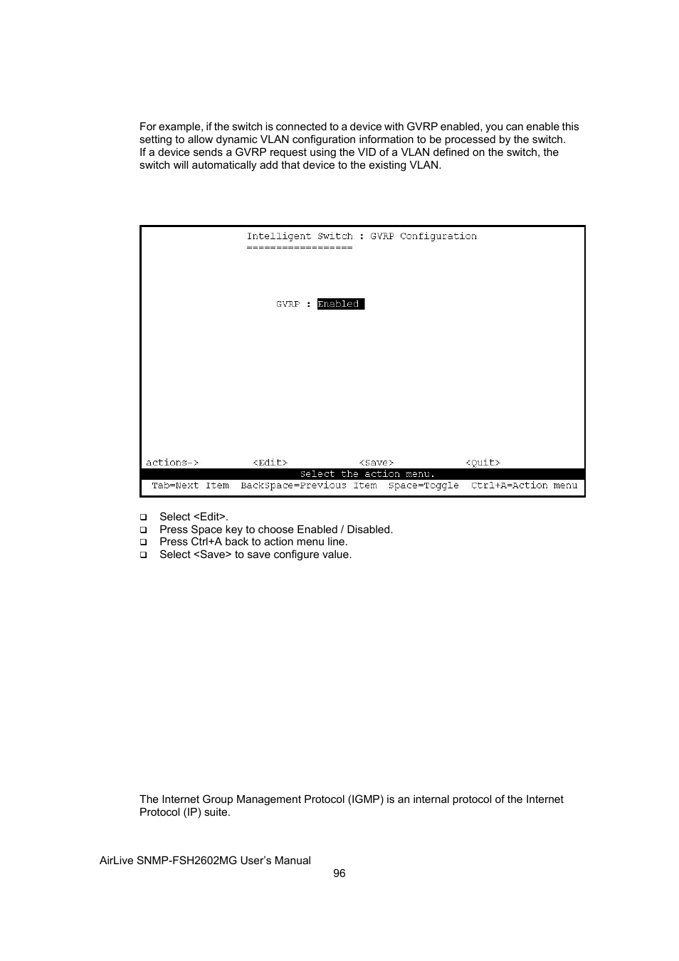 Igmp | AirLive SNMP-FSH2602MG User Manual | Page 108 / 137