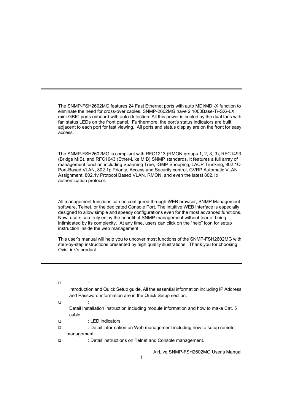 Product overview | AirLive SNMP-FSH2602MG User Manual | Page 13 / 137