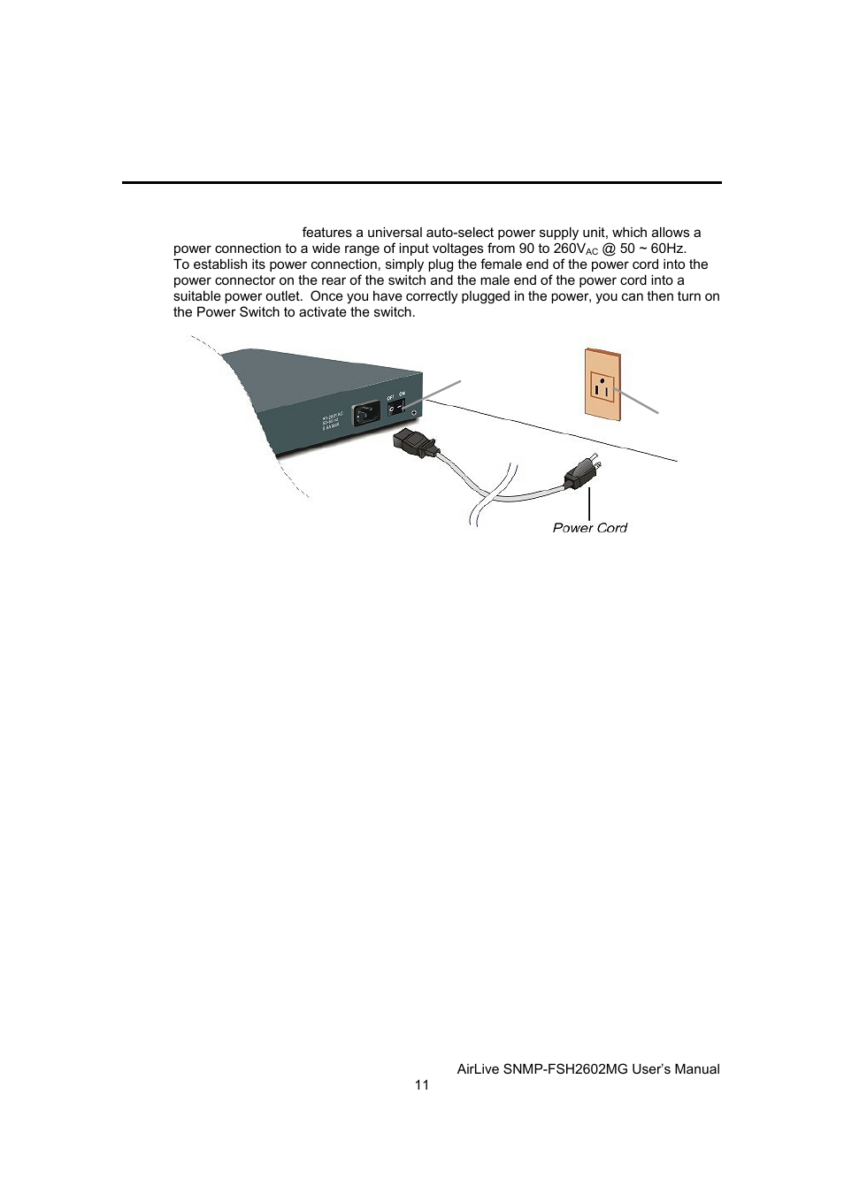 Connecting to power | AirLive SNMP-FSH2602MG User Manual | Page 23 / 137